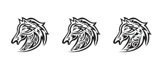 Three Horse Head Logo Concepts and templates