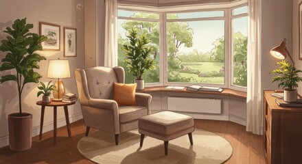 Cozy Room Interior Illustration