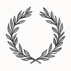 Obraz premium Vintage Laurel Wreath Illustration for Awards