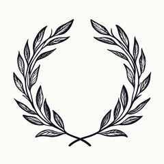 Vintage Laurel Wreath Illustration for Awards