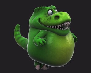 Fun 3D cartoon dino waving © Julien Tromeur