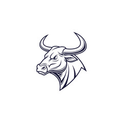 Bull head logo design. Creative bull horns symbol. Vector illustration.