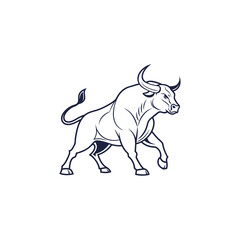 Bull head logo design. Creative bull horns symbol. Vector illustration.