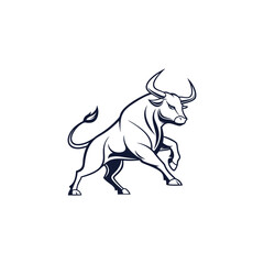 Bull head logo design. Creative bull horns symbol. Vector illustration.