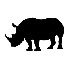 Illustration of a rhinoceros silhouette, wildlife, african animal, mammal, rhino, safari, zoo