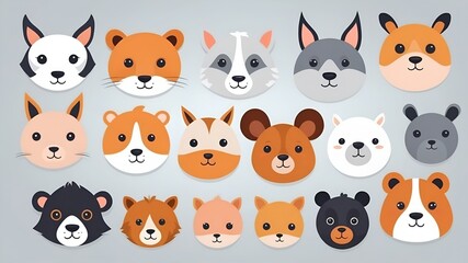 A collection of almost all dog movements. Cute dog flat design style illustration. Cute dogs vector cartoon characters set isolated on background.