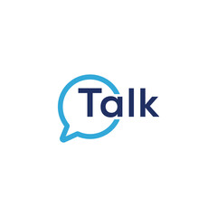 talk logo design, sound bubble graphic vector, circle icon concept