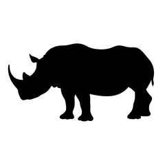 Rhino silhouette vector art, african rhinoceros illustration, wildlife animal, safari design, horn