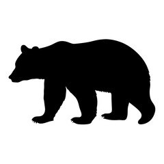 Bear silhouette vector illustration animal wildlife mammal nature predator grizzly black bear walking