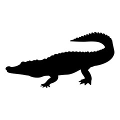 Alligator silhouette vector image of wildlife reptile predator animal illustration and graphic design template