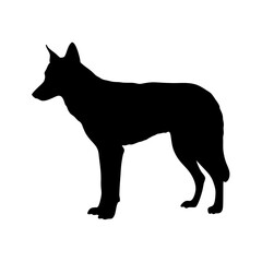 Silhouette of a dog pet animal canine mammal domestic breed puppy vector illustration artwork