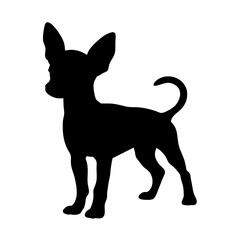 Chihuahua dog silhouette vector art illustration pet animal canine breed puppy design graphic image
