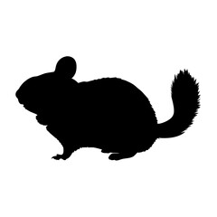 Chinchilla silhouette vector art, rodent pet illustration, animal graphic design, furry creature