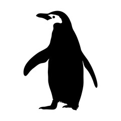 Illustration of a penguin vector image black and white penguin silhouette antarctic bird drawing wildlife art