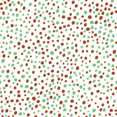 Abstract dots hand drawn Y2K naive seamless pattern. Vector organic colorful doodle circle dotted background
