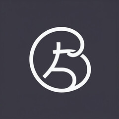 Letter B in loop minimalist logo