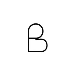Letter B in loop minimalist logo