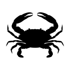 Crab silhouette vector illustration seafood crustacean animal ocean sea beach wildlife marine life art