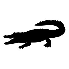 Alligator silhouette vector image of reptile animal wildlife predator swamp danger crocodile icon