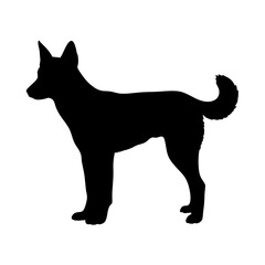 Silhouette of a standing dog pet animal canine mammal domestic doggy puppy pet silhouette image