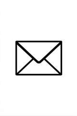 Simple Black and White Envelope Icon Illustration Flat Lay Graphic Design Element for Communication and Correspondence in Minimalist Style