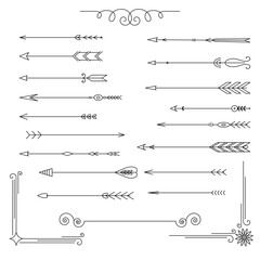 Medieval arrow. Fighting decorative cartoon arrows Design element for poster, label or sign on menu