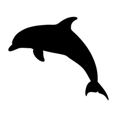 Dolphin silhouette vector illustration marine mammal ocean sea animal aquatic wildlife drawing design art