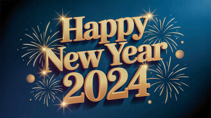Happy new twelvemonth  d text render with gold effects on a transparent background knowledge png 