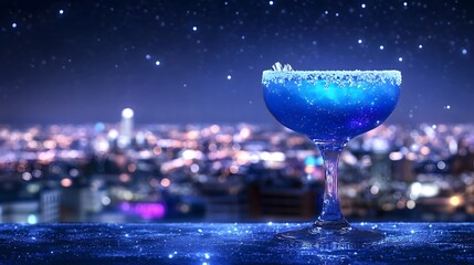 Frozen Starlight A Celestial Cocktail Sparkling Under the Night Sky
