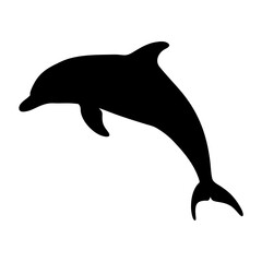 Dolphin silhouette vector ocean sea mammal marine animal aquatic wildlife underwater art design graphic