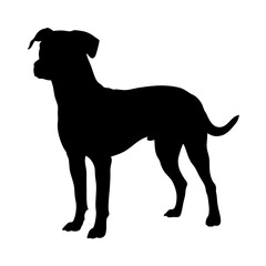 Silhouette of a dog pet animal canine mammal domestic breed puppy doggy vector illustration art