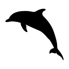 Dolphin silhouette vector art illustration aquatic mammal ocean sea marine life animal jumping design
