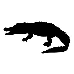 Alligator silhouette vector image of wildlife reptile predator animal illustration design graphic art