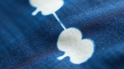 Fototapeta premium Close-up Indigo Dyed Fabric Texture