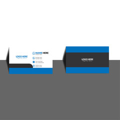 Modern Minimalist  Blue color Business Card Design Template