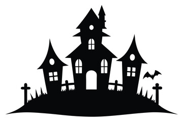 halloween castle vector illustration
