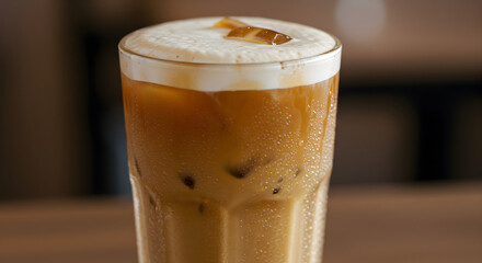 Refreshing Iced Coffee With Creamy Foam Perfect For A Summer Day
