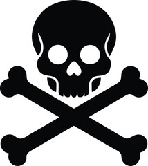 skull with crossbones icon vector illustration.