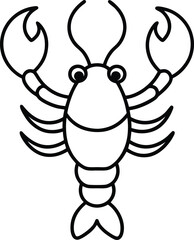 lobster line icon vector illustration.
