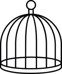 cage line art vector illustration.