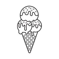 Coloring page sailboat sailing on the open sea under the bright sun with seagulls flying in the sky.