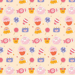 Playful Pastel Party Elements Seamless pattern Design