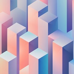 Abstract City Blocks: A striking pattern of geometric blocks in a soft pastel color palette. A modern design that is both contemporary and aesthetically pleasing. 