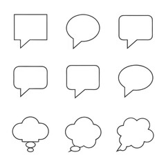 Minimalist Speech Bubble Icon Set vector art.