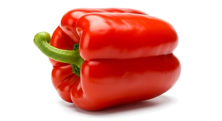 Vibrant Red Bell Pepper Isolated on White Background Perfect for Food Photography and Culinary Designs