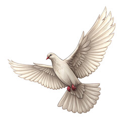 Obraz premium Dual Winged Dove Ascending Diagonally with Glowing Light, Symbolizing Faith, Peace, and Divine Spirit