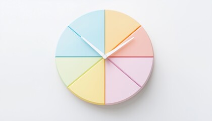 Fototapeta premium White Background Clock Illustration: A Stylish Representation Of Time Passing On The Web. Trendy Design For Time Period Concept.