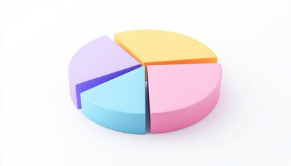 Obraz premium Circle Diagram With Four Parts: Illustrated Pie Chart For Business Financial Report, Presentation, Statistics, Data Analytics, And Optimization Analysis.