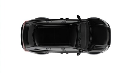 Naklejka premium Top View of a Sleek Black SUV, Modern Vehicle Design, Automotive Photography