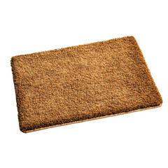 Natural coir doormat display on transparent png image home decor clean environment top view eco-friendly concept
